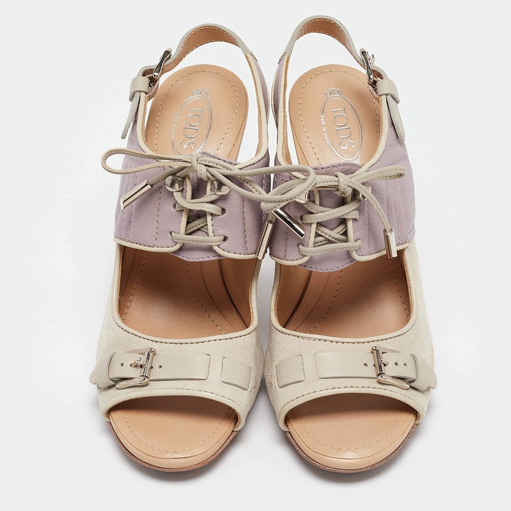 Tods Ankle Strap Sandals lancer and light gray